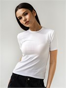 Футболка женская  скимс базовая облегающая_Белая 10049