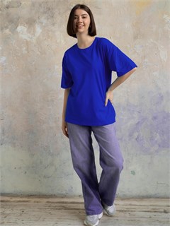 Футболка женская базовая TSHRT оверсайз_синяя 10051