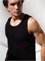 Майка мужская бельевая  бесшовная Премиум_черная Премиум_черная