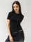 Футболка женская  скимс базовая облегающая_Черная 10048