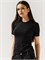 Футболка женская  скимс базовая облегающая_Черная 10048
